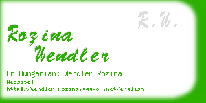 rozina wendler business card